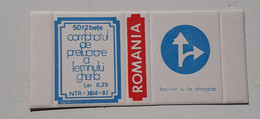 PANNEAUX ROUTIERS/ ROAD SIGNS/SEGNALI STRADALI,ROMANIA,GHERLA MATCHBOXES FACTORY,SKILLET UNFOLDED,1980 PERIOD - Boites D'allumettes