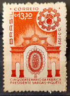 C 442 Brazil Stamp 50 Years Of Manufacture Military Army Getulio Vargas Picket 1959 3 - Other & Unclassified