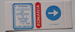 PANNEAUX ROUTIERS/ ROAD SIGNS/SEGNALI STRADALI,ROMANIA,GHERLA MATCHBOXES FACTORY,SKILLET UNFOLDED,1980 PERIOD - Boites D'allumettes