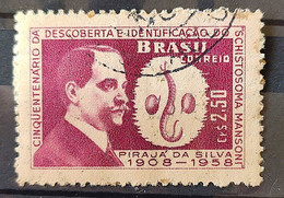 C 445 Brazil Stamp 50 Years Discovery Protozoan Schistosoma Mansoni Piraja Da Silva Health Science 1959 Circulated 1 - Other & Unclassified