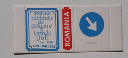 PANNEAUX ROUTIERS/ ROAD SIGNS/SEGNALI STRADALI,ROMANIA,GHERLA MATCHBOXES FACTORY,SKILLET UNFOLDED,1980 PERIOD - Boites D'allumettes