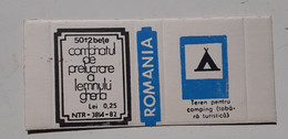 PANNEAUX ROUTIERS/ ROAD SIGNS/SEGNALI STRADALI,ROMANIA,GHERLA MATCHBOXES FACTORY,SKILLET UNFOLDED,1980 PERIOD - Boites D'allumettes