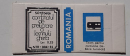 PANNEAUX ROUTIERS/ ROAD SIGNS/SEGNALI STRADALI,ROMANIA,GHERLA MATCHBOXES FACTORY,SKILLET UNFOLDED,1980 PERIOD - Boites D'allumettes