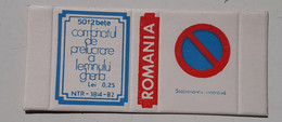 PANNEAUX ROUTIERS/ ROAD SIGNS/SEGNALI STRADALI,ROMANIA,GHERLA MATCHBOXES FACTORY,SKILLET UNFOLDED,1980 PERIOD - Boites D'allumettes