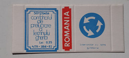 PANNEAUX ROUTIERS/ ROAD SIGNS/SEGNALI STRADALI,ROMANIA,GHERLA MATCHBOXES FACTORY,SKILLET UNFOLDED,1980 PERIOD - Boites D'allumettes