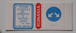 PANNEAUX ROUTIERS/ ROAD SIGNS/SEGNALI STRADALI,ROMANIA,GHERLA MATCHBOXES FACTORY,SKILLET UNFOLDED,1980 PERIOD - Boites D'allumettes