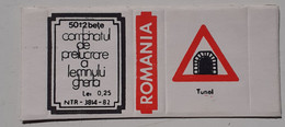 PANNEAUX ROUTIERS/ ROAD SIGNS/SEGNALI STRADALI,ROMANIA,GHERLA MATCHBOXES FACTORY,SKILLET UNFOLDED,1980 PERIOD - Boites D'allumettes