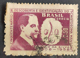 C 445 Brazil Stamp 50 Years Discovery Protozoan Schistosoma Mansoni Piraja Da Silva Health Science 1959 Circulated 2 - Other & Unclassified