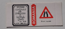 PANNEAUX ROUTIERS/ ROAD SIGNS/SEGNALI STRADALI,ROMANIA,GHERLA MATCHBOXES FACTORY,SKILLET UNFOLDED,1980 PERIOD - Boites D'allumettes