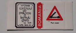 PANNEAUX ROUTIERS/ ROAD SIGNS/SEGNALI STRADALI,ROMANIA,GHERLA MATCHBOXES FACTORY,SKILLET UNFOLDED,1980 PERIOD - Boites D'allumettes