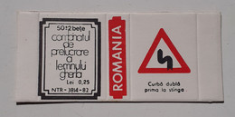 PANNEAUX ROUTIERS/ ROAD SIGNS/SEGNALI STRADALI,ROMANIA,GHERLA MATCHBOXES FACTORY,SKILLET UNFOLDED,1980 PERIOD - Boites D'allumettes