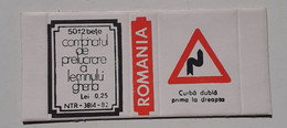 PANNEAUX ROUTIERS/ ROAD SIGNS/SEGNALI STRADALI,ROMANIA,GHERLA MATCHBOXES FACTORY,SKILLET UNFOLDED,1980 PERIOD - Boites D'allumettes