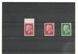 FRANCE 1967/69 MARIANNE DE CHEFFER N°Y/T: - 1536Ab- 1536Ba- 1536Bc - N° Rouge CÔTE : 25,00 € - Coil Stamps