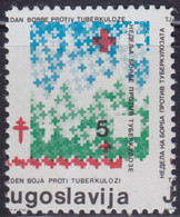 279.Yugoslavia 1988 Surcharge Red Cross ERROR Moved Perforation MNH Michel 115 - Imperforates, Proofs & Errors