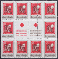 236.Yugoslavia 1987 Surcharge Solidarity Week ERROR Double Perforation MNH Michel 135 - Imperforates, Proofs & Errors
