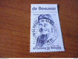 5474 OBLITERATION RONDE  SUR TIMBRE GOMME ORIGINE SIMONE DE BEAUVOIR - Used Stamps