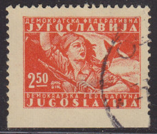 222.Yugoslavia 1945 Definitive ERROR Bottom Imperforate USED Michel 474 - Imperforates, Proofs & Errors
