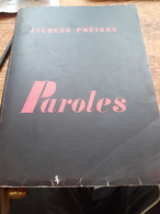 Paroles JACQUES PREVERT Gallimard 1949 - Auteurs Français