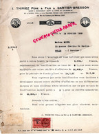 59- LILLE -75- PARIS- LETTRE J. THIRIEZ & FILS é CARTIER BRESSON- 63 FAUBOURG DE BETHUNE- 1952 - Textile & Clothing