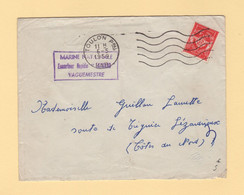 Poste Navale - Escorteur Rapide Cassard - Toulon - 1959 - Timbre FM - Posta Marittima
