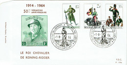 Belgique. Nieupoort.  Roi Chevalier 1914-1964. 50me Anniversaire. - WW1