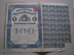 Action Crédit Foncier Mexicain, Banco Hipotecario Mexicano 100 Pesos Ou 100 Piastres 1911 - A - C