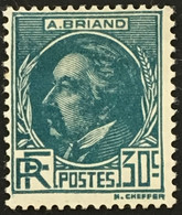 YT 291 (*) MH 1933 Aristide Briand 30c Bleu-vert (côte 20 Euros) France – Flo - Ungebraucht