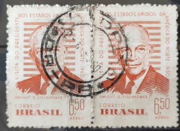 A 91 Brazil Stamp US President Eisenhower 1960 Circulated Pair 3 - Andere & Zonder Classificatie