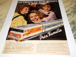 ANCIENNE PUBLICITE TRAIN PRIX FAMILLE SNCF 1983 - Railway