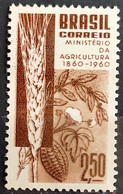 C 450 Brazil Stamp Centenary Ministry Of Agriculture Wheat Corn Cotton 1960 1 - Other & Unclassified