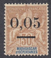 Madagascar, Scott #59, Mint Hinged, Navigation And Commerce Surcharged, Issued 1902 - Nuevos