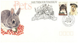 (QQ 1) Australia - World Animl Day - Pets FDC Cover - 1991 (with Insert) - Omslagen Van Eerste Dagen (FDC)