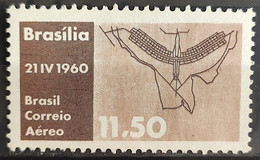 A 96 Brazil Stamp Air Inauguration Of Brasilia Pilot Plan 1960 3 - Other & Unclassified