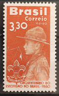 A 99 Brazil Stamp Air 50 Years Scouting Scout Hat 1960 1 - Andere & Zonder Classificatie