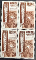 C 450 Brazil Stamp Centenary Ministry Of Agriculture Wheat Corn Cotton 1960 Block Of 4 1 - Other & Unclassified