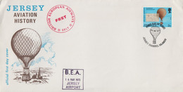 Enveloppe  FDC  1er   Jour   JERSEY   Histoire  De   L' Avation    1973 - Jersey