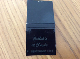 Pochette D'allumettes SEITA "Nathalie Et Claude 21 Septembre 1991" (mariage) Noir - Boites D'allumettes