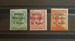 Venezia Tridentina 1918 S.3 Serie Completa 3 Valori ** - Trento