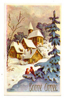 Bonne Année--Nouvel An--mignonnette..--Village Sous Neige --illustrateur  ????? ( Oiseaux ).. à Saisir - Nieuwjaar