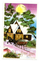 Bonne Année--Nouvel An--mignonnette..--Village Sous Neige --illustrateur  ????? ( Cheval, Traineau).. à Saisir - Nieuwjaar