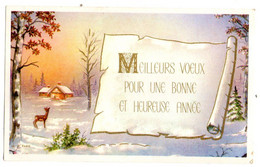 Bonne Année--Nouvel An--mignonnette..--Village Sous Neige --illustrateur  ????? ( Biche ).. à Saisir - Nieuwjaar