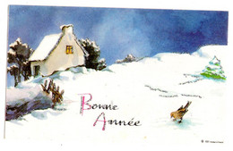 Bonne Année--Nouvel An--mignonnette..--Village Sous Neige --illustrateur  ????? ( Oiseau,grains De Givre ).. à Saisir - Nieuwjaar