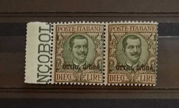 Oltre Giuba 1925 Francobolli D'Italia Soprastampa, Coppia Da 10 Lire Con Margine Di Foglio ** - Oltre Giuba