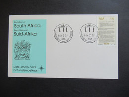 RSA / Süd - Afrika 1985 Date Stamp Card Mit Stempel Parlement / Parliament RSA Preamble Of The Constitution - Cartas & Documentos
