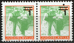 578.YUGOSLAVIA 1990 Definitive Overprint 1/0.30 ERROR In Printing Black Spot-right Stamp MNH - Geschnittene, Druckproben Und Abarten