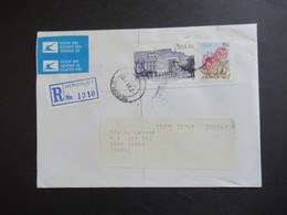RSA / Süd - Afrika 1982 Einschreiben  Air Mail Nach Omer Israel R-Zettel Bergvliet Rückseitig Viele Stempel - Brieven En Documenten