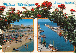 CARTOLINA  MILAMO MARITTIMA,EMILIA ROMAGNA,SPIAGGIA,MARE,BARCHE A VELA,LUNGOMARE,ESTATE,VACANZA,VIAGGIATA 1973 - Ravenna