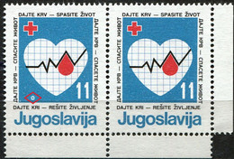 574.YUGOSLAVIA 1990 Surcharge ERROR In Printing(white Circle-left Stamp) MNH - Geschnittene, Druckproben Und Abarten