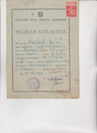 PAGELLA  SCOLASTICA 1952 CON MARCA   DEL COMUNE DI VERLASCA.- CUNEO - Historical Documents