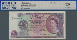 Bermuda: The Bermuda Government 10 Pounds 1964, P.22 With Portrait Of QEII And Signatures Lumsden An - Bermudas